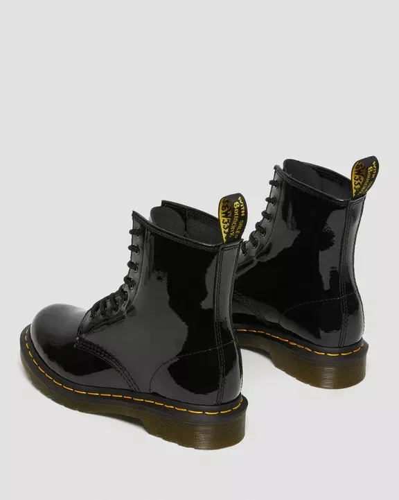 1460 Black Patent Leather Lace Up Boots