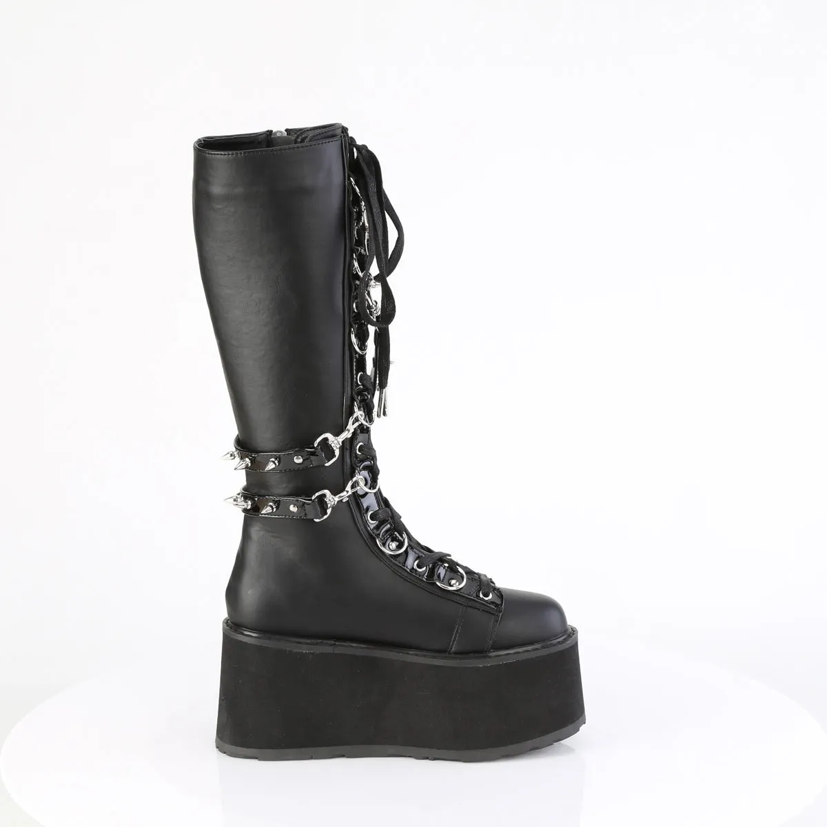 3 Inch Platform DAMNED-220 Black Vegan Leather