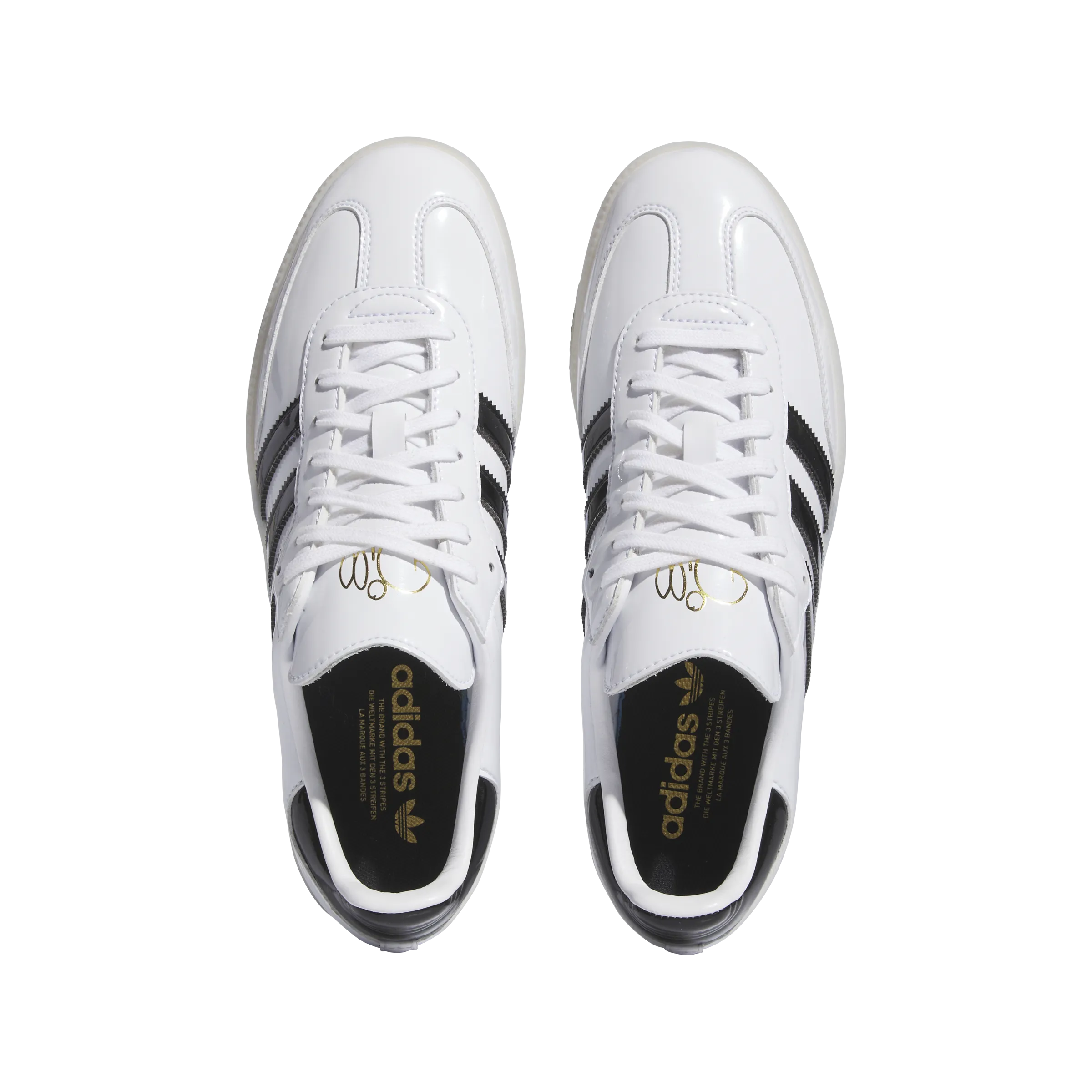 Adidas Dill Samba Patent Leather - Cloud White/Core Black/Gold Metallic