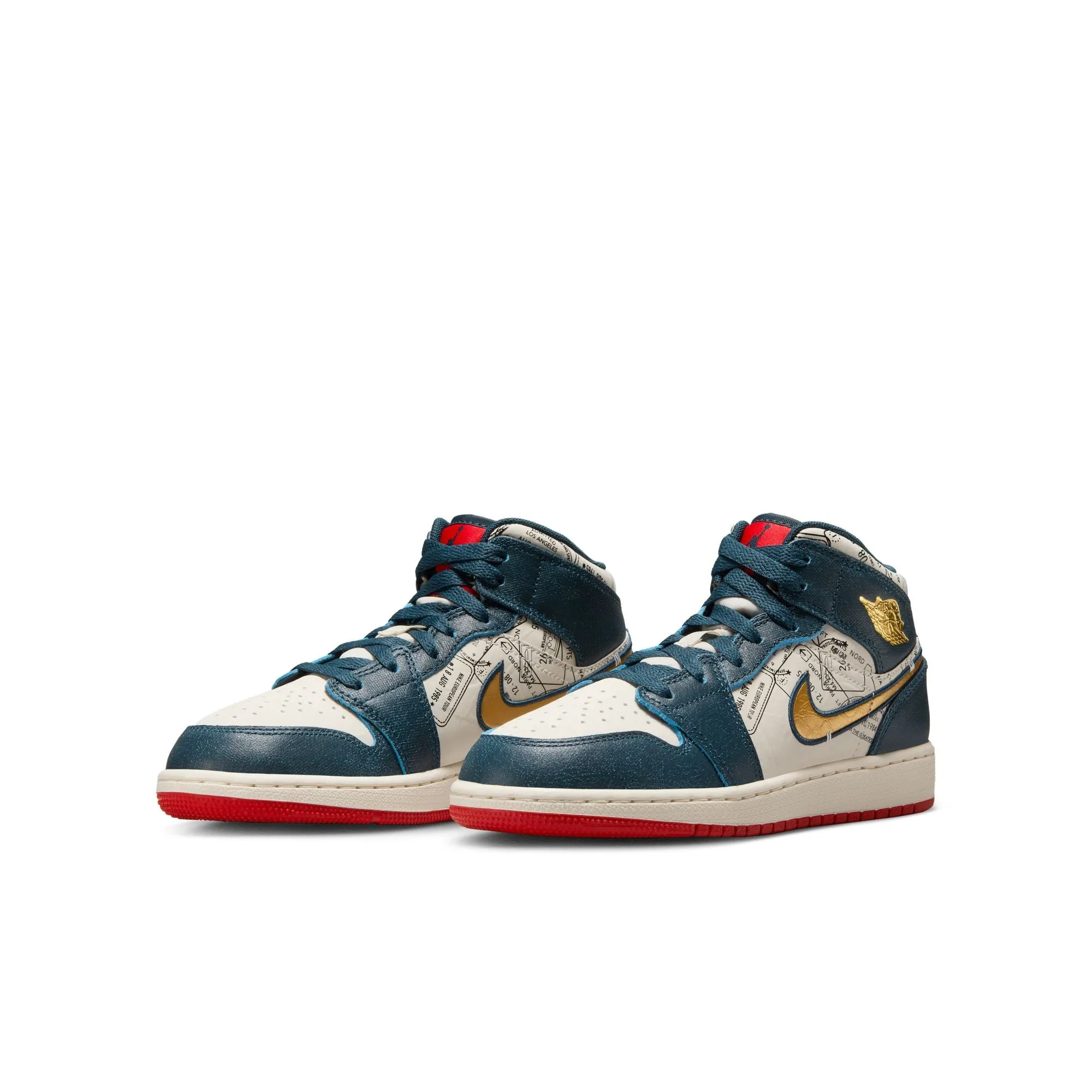 Air Jordan 1 Mid SE GS (Armory Navy/Metallic Gold)