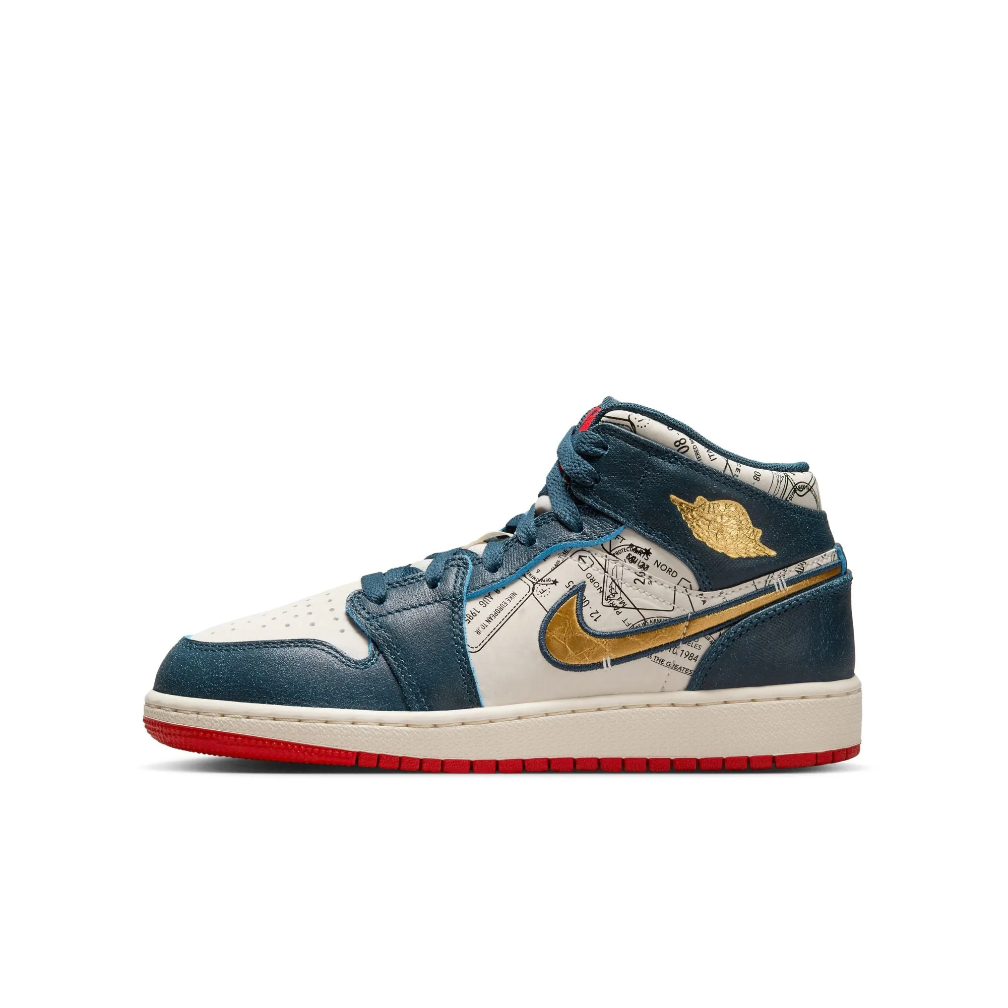 Air Jordan 1 Mid SE GS (Armory Navy/Metallic Gold)