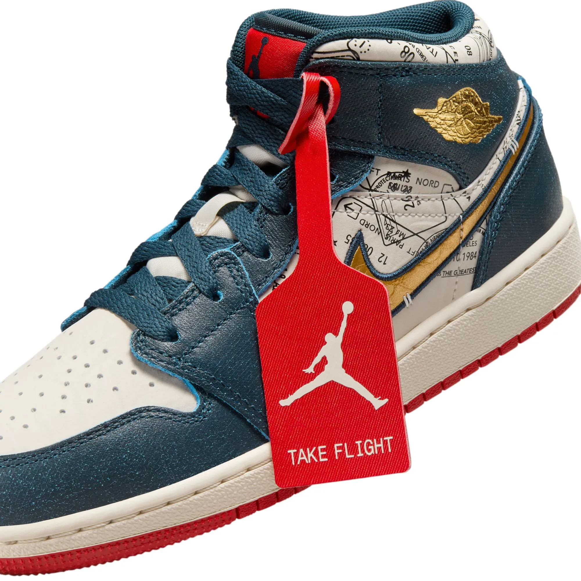 Air Jordan 1 Mid SE GS (Armory Navy/Metallic Gold)