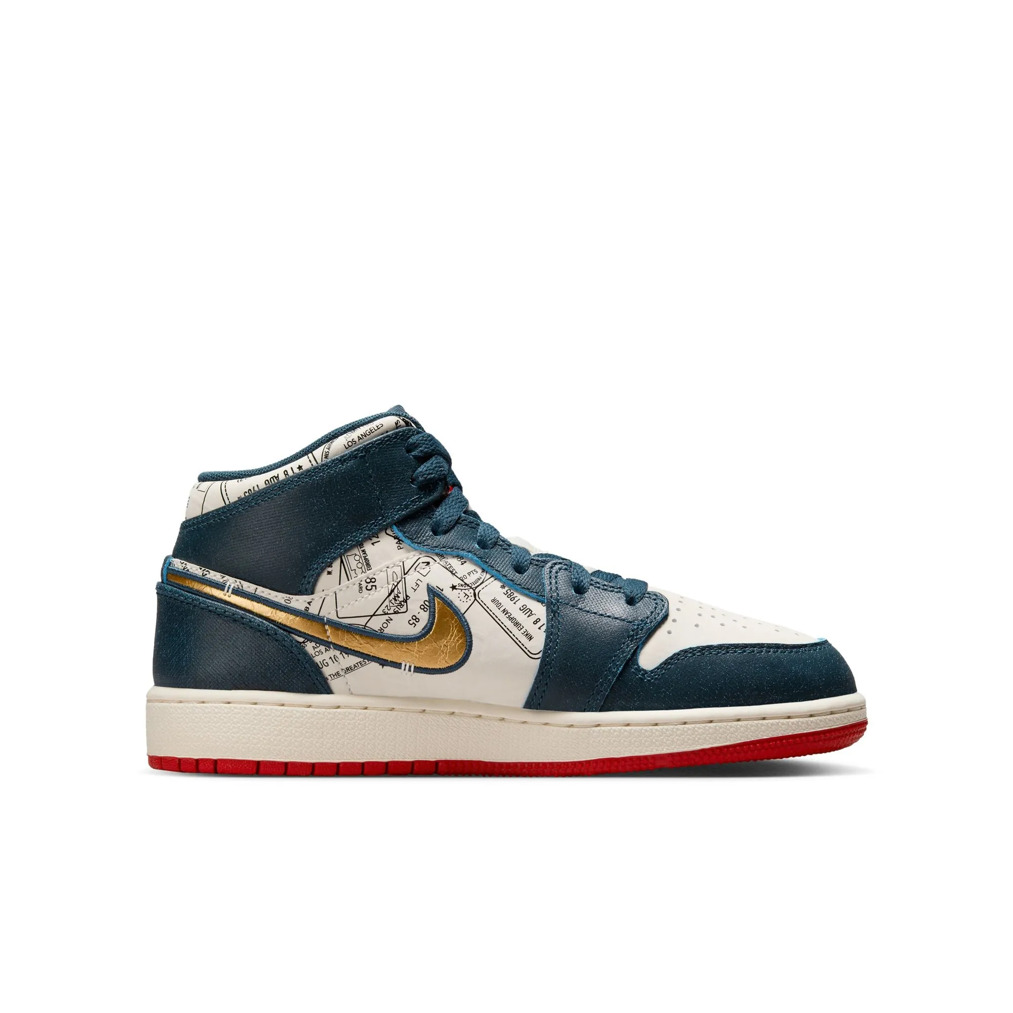 Air Jordan 1 Mid SE GS (Armory Navy/Metallic Gold)