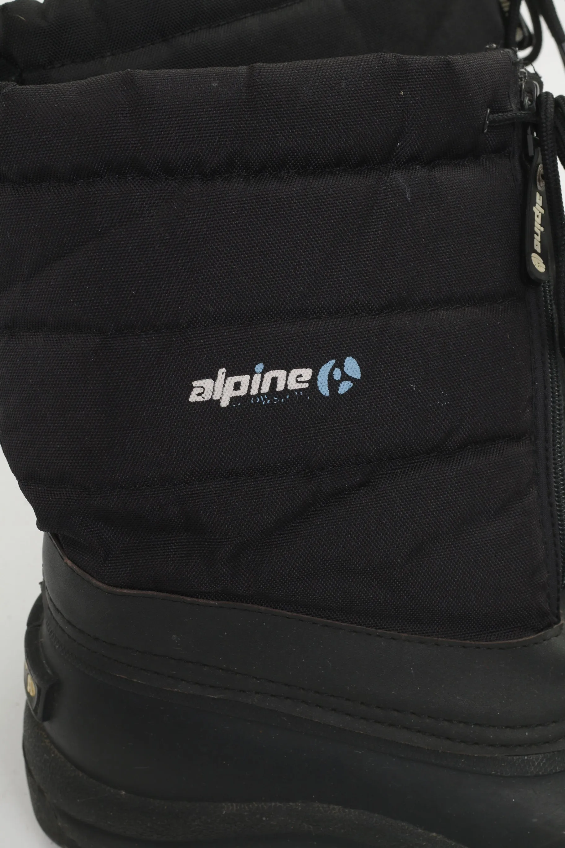 Alpine Men 10 44 Winter Boots Black Padded Waterproof Snowsport Zipper