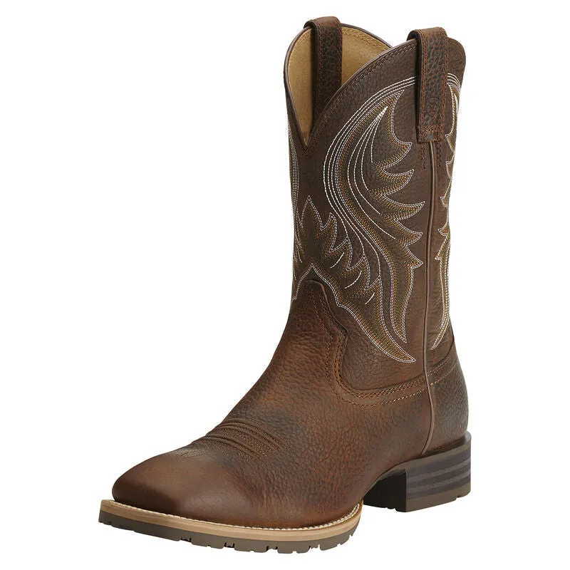 Ariat Men's Distressed Brown Hybrid Rancher Square Toe Cowboy Boots Style 10023175