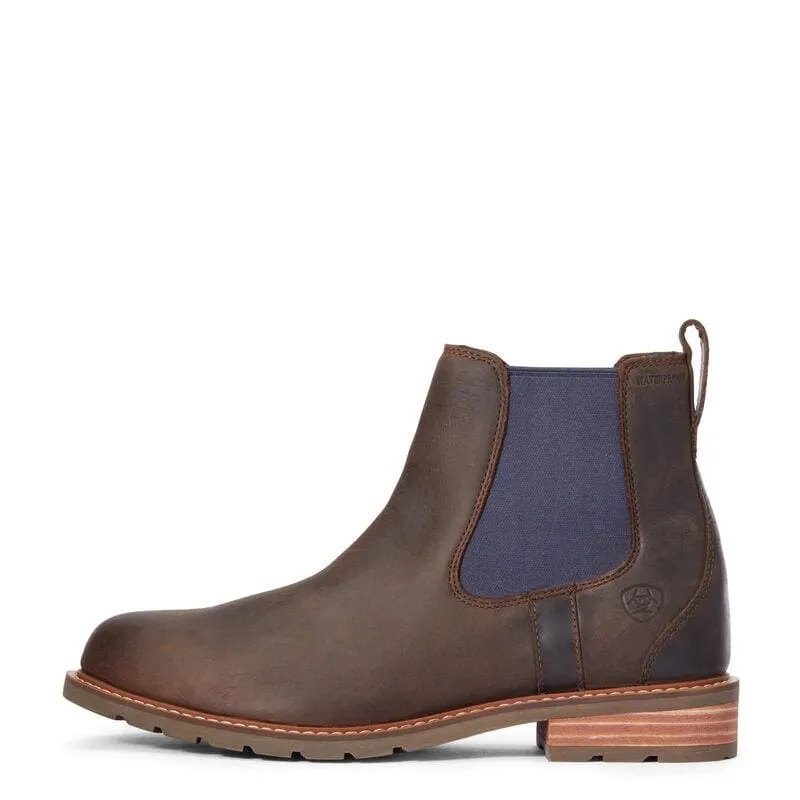 Ariat Mens Wexford H2O Waterproof Boots in Mocha/Navy - Versatile and Stylish Footwear for All-Season Comfort