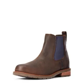 Ariat Mens Wexford H2O Waterproof Boots in Mocha/Navy - Versatile and Stylish Footwear for All-Season Comfort