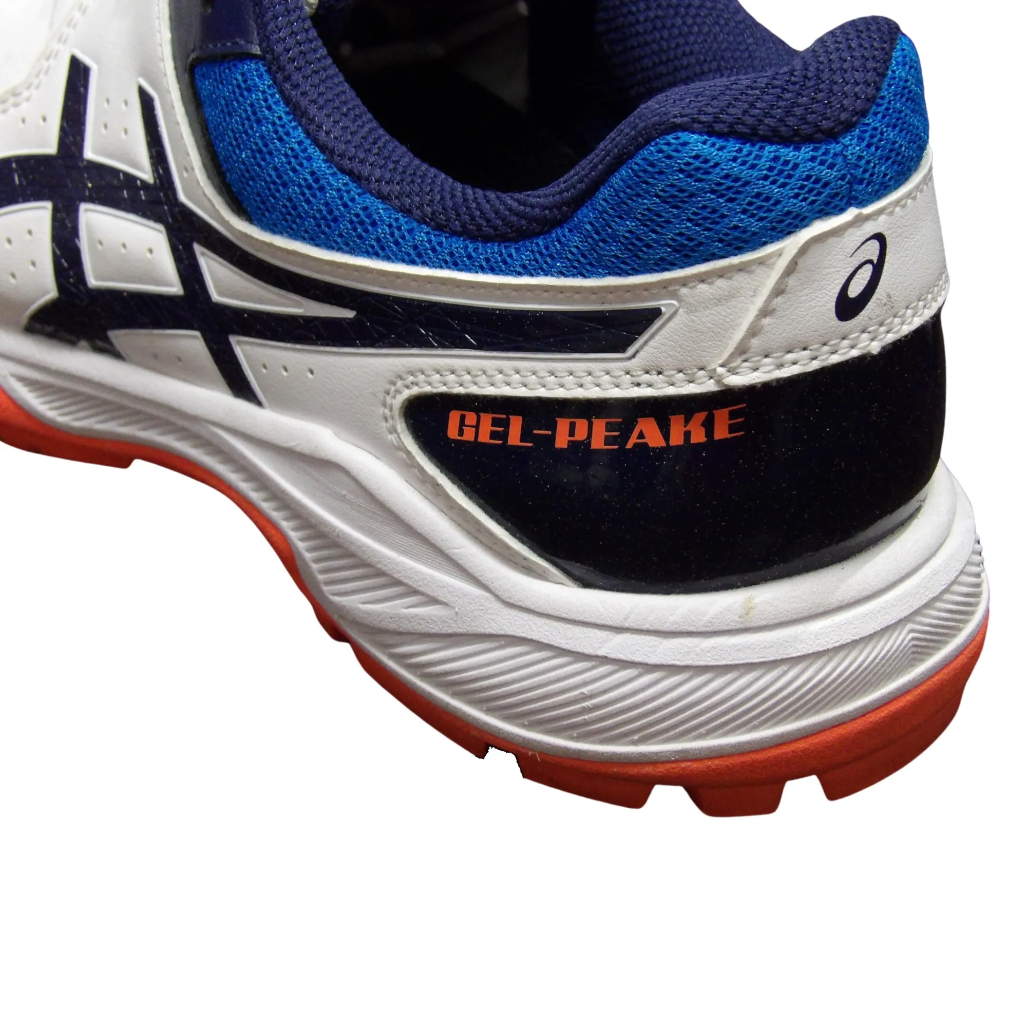 Asics Cricket Shoes, Model Gel-Peake - White/Blue/Orange