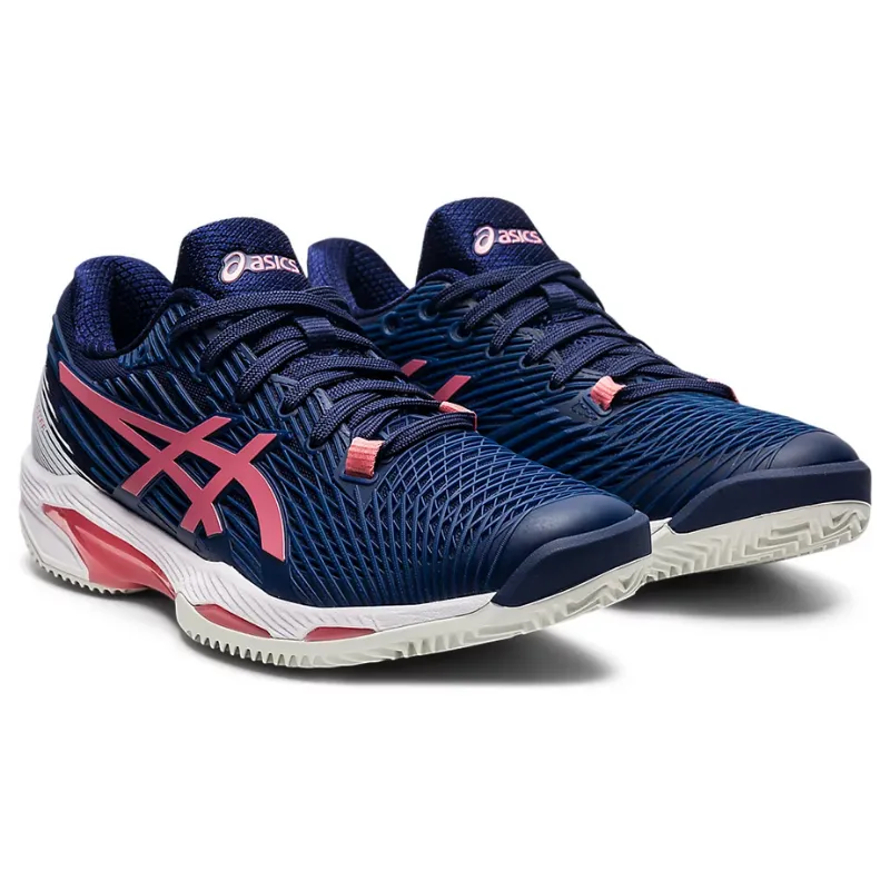 Asics Womens Solution Speed FF 2 Clay Tennis Shoes - Peacoat/Smokey Rose