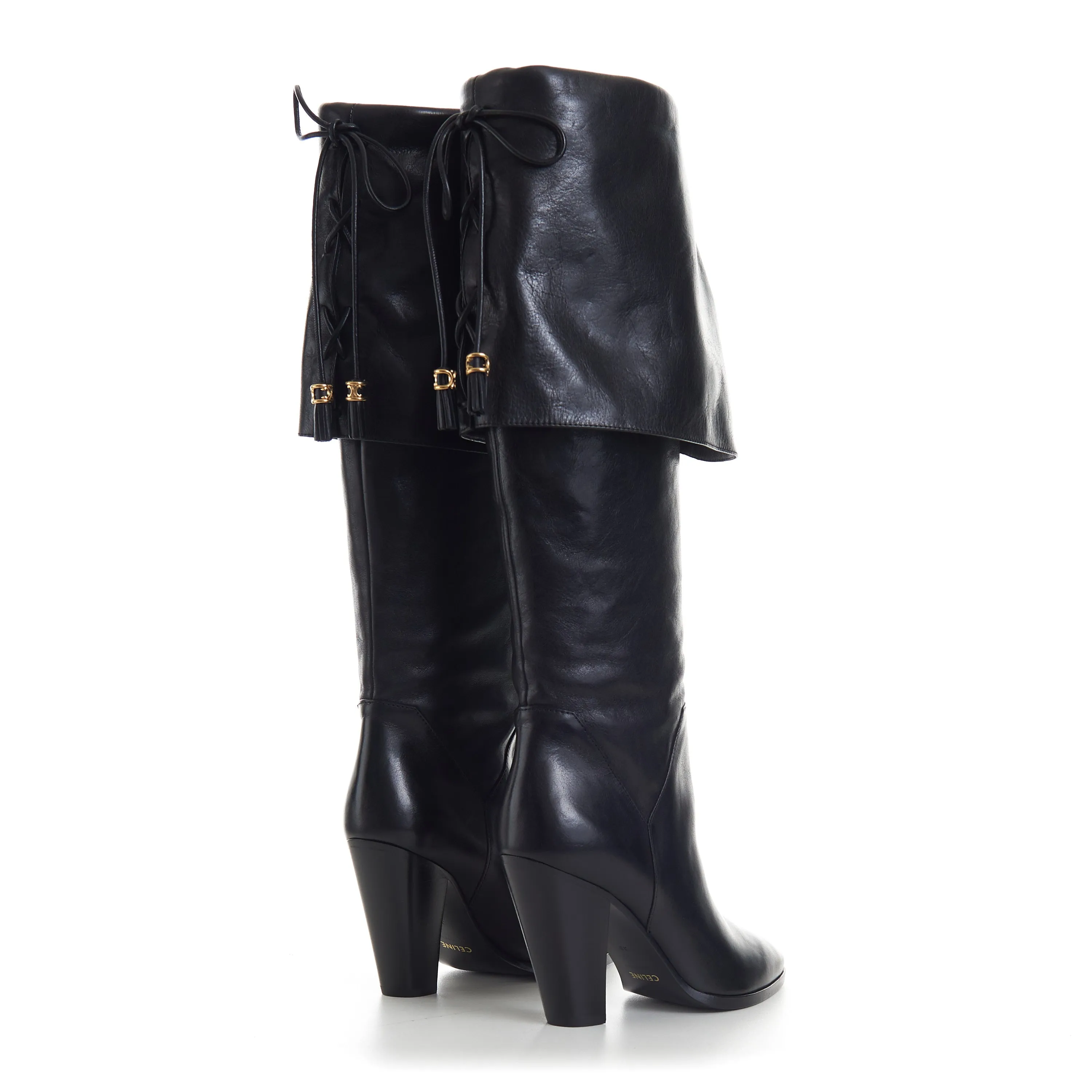 Black Leather La Mousquetaire High Boot - Wiltern