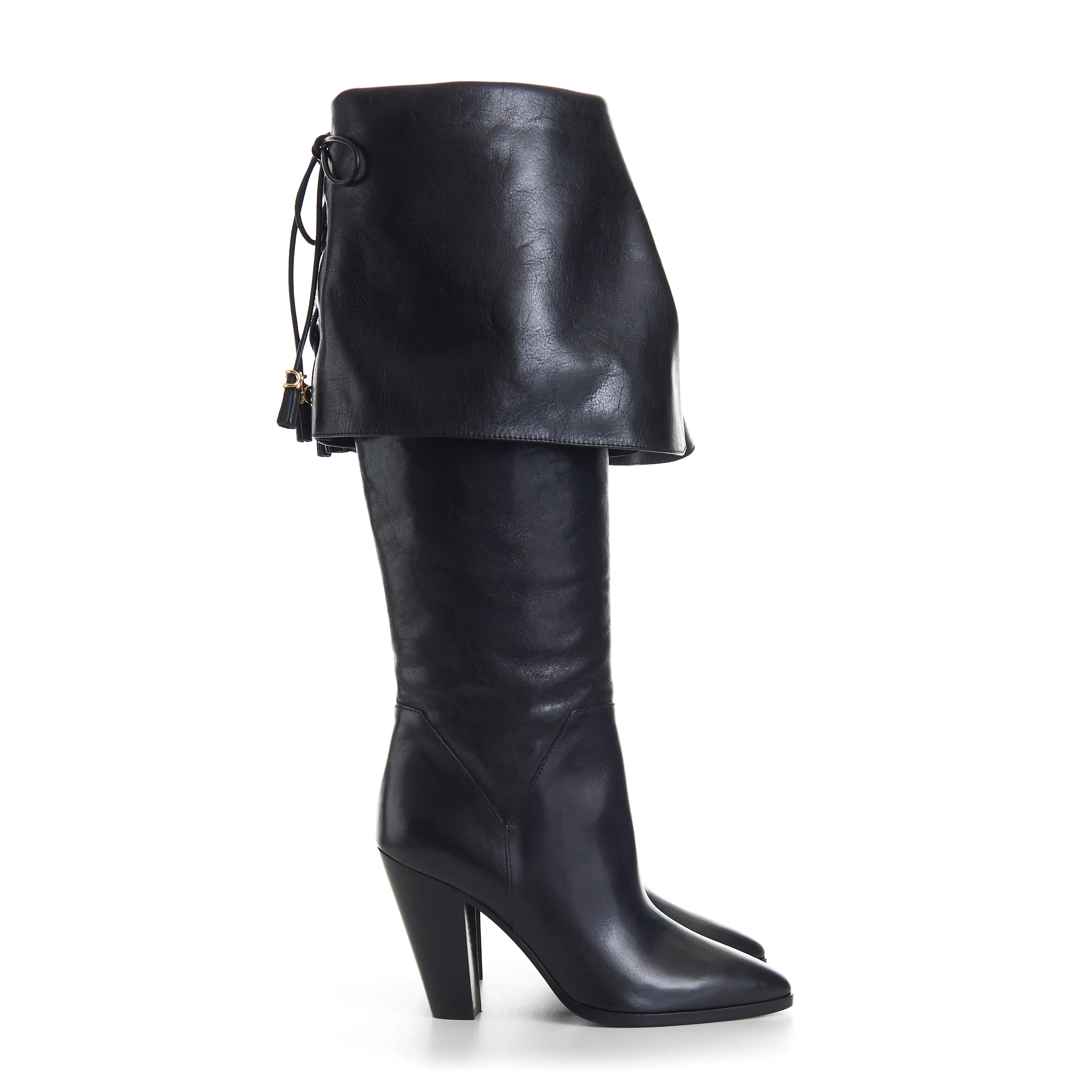 Black Leather La Mousquetaire High Boot - Wiltern