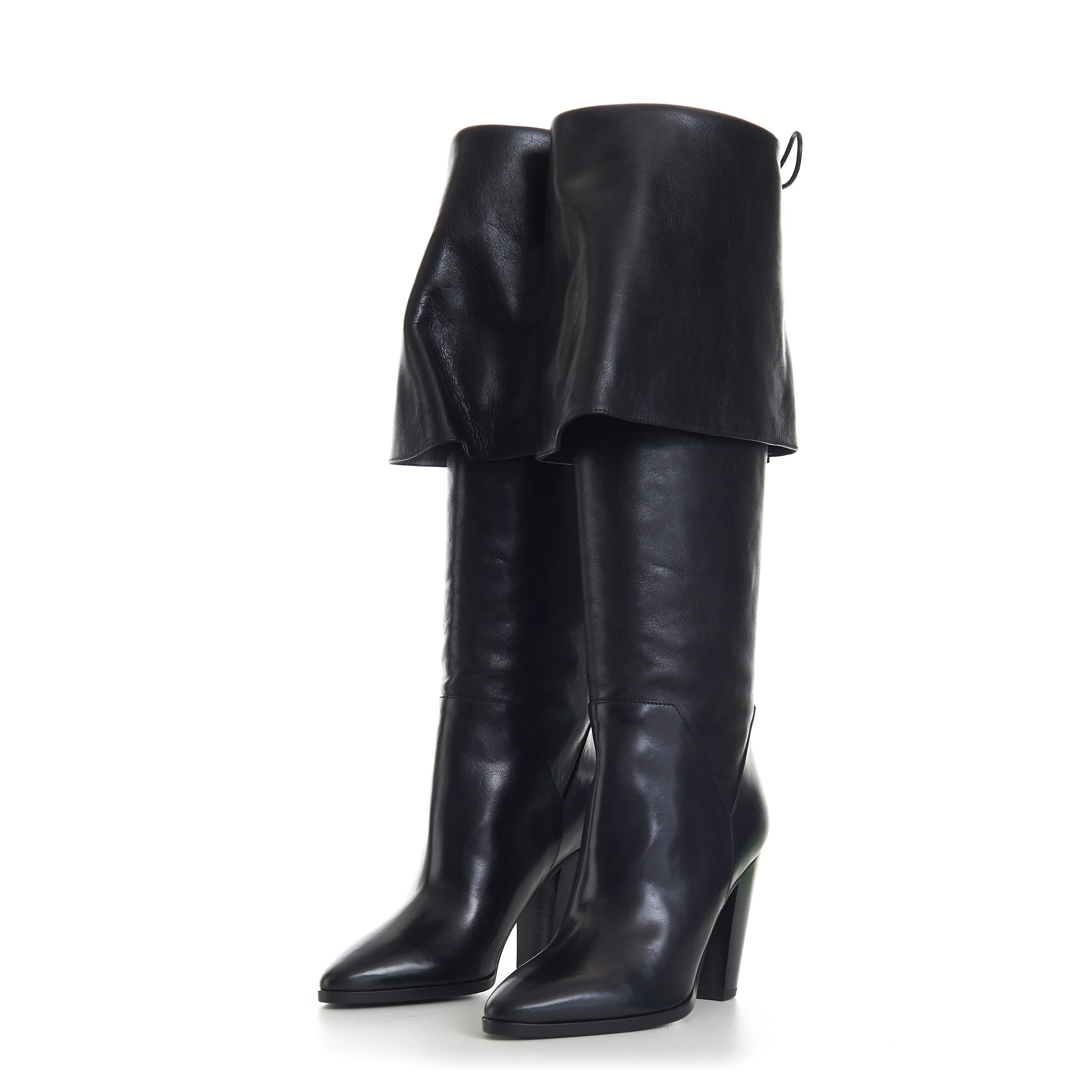 Black Leather La Mousquetaire High Boot - Wiltern