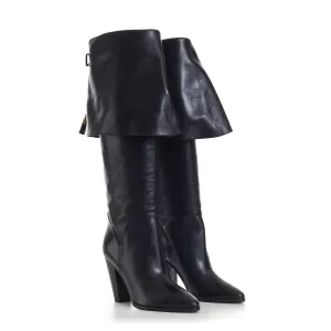 Black Leather La Mousquetaire High Boot - Wiltern