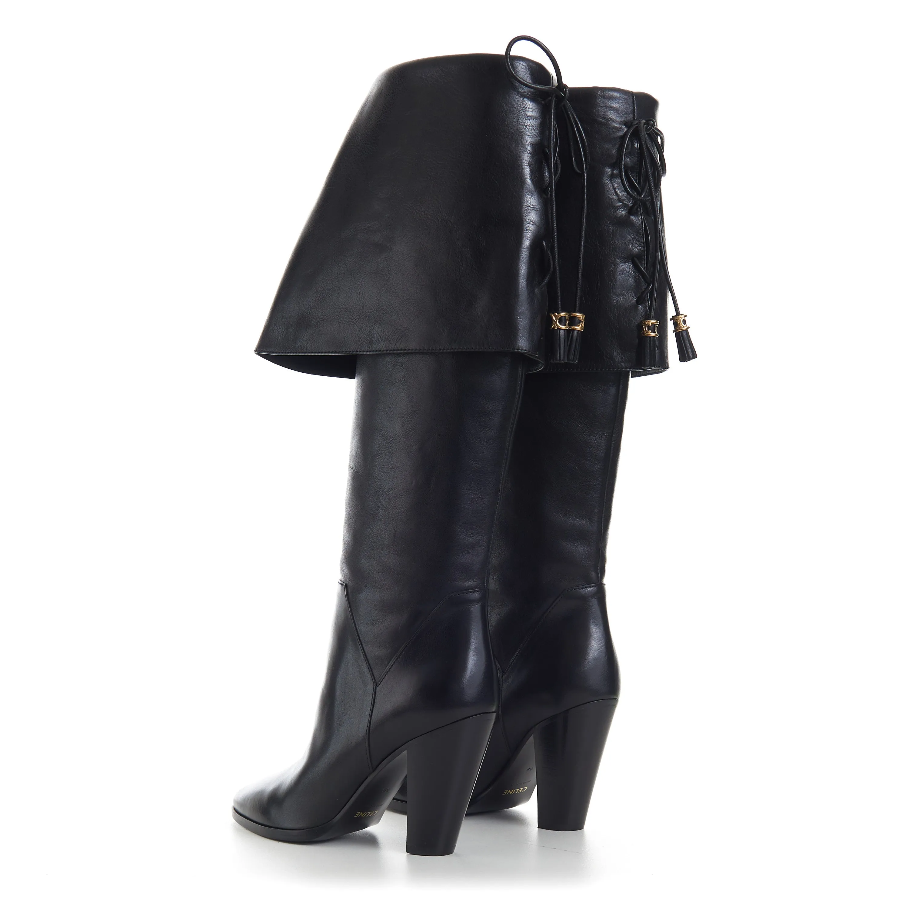 Black Leather La Mousquetaire High Boot - Wiltern