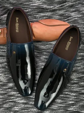 Carousel Blue Patent Slip-ons