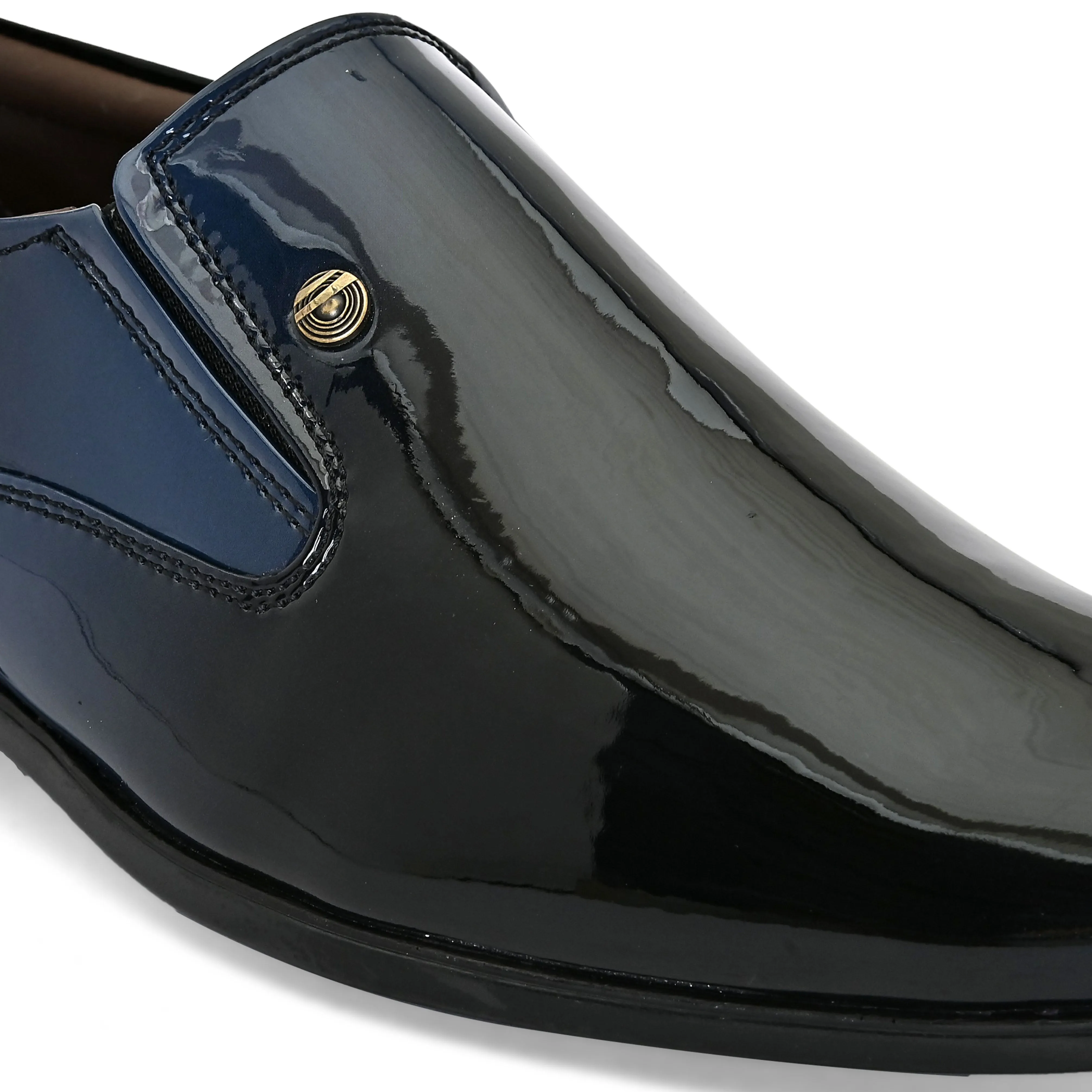 Carousel Blue Patent Slip-ons