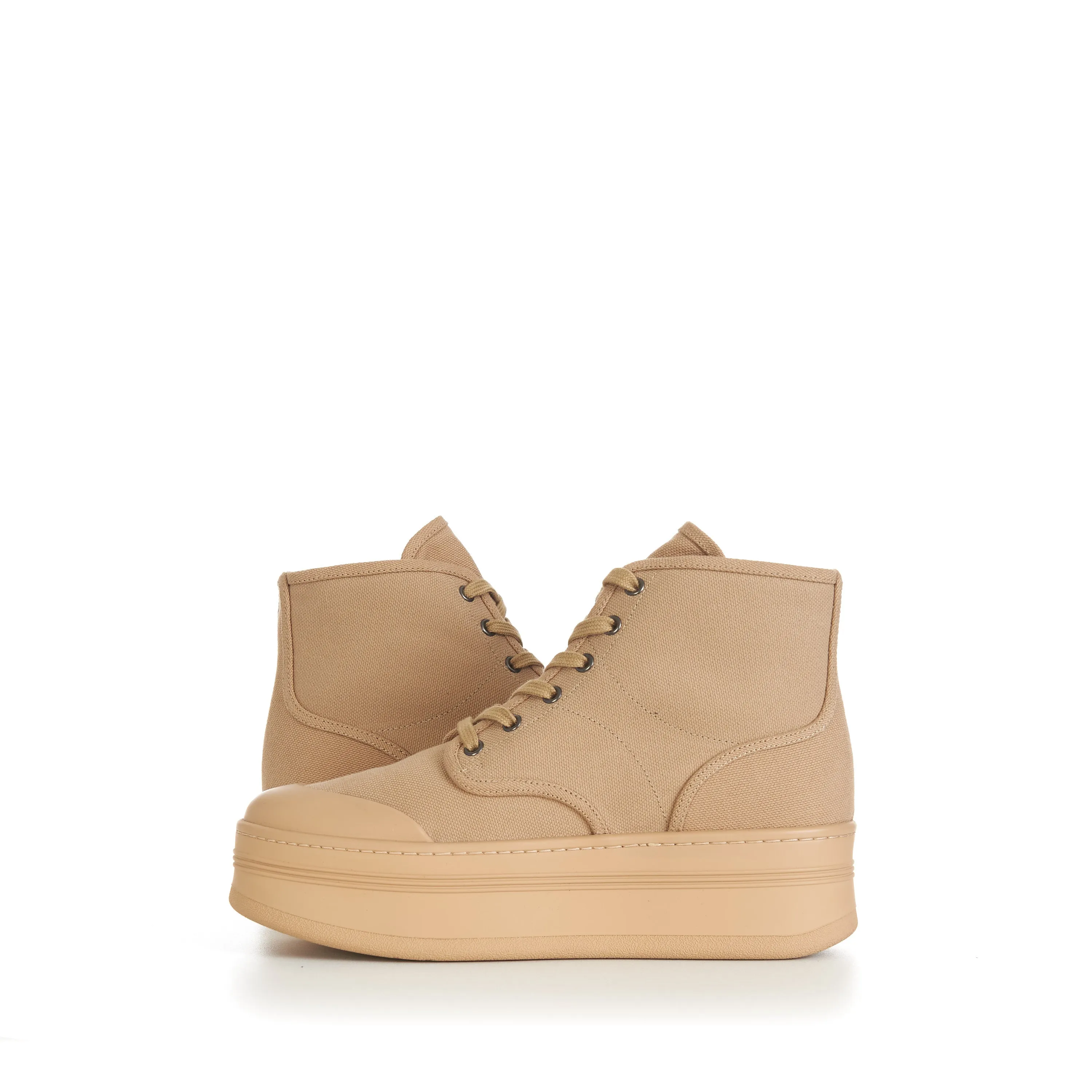 Celine Block Ankle Boot - Beige Triomphe Patch, Canvas