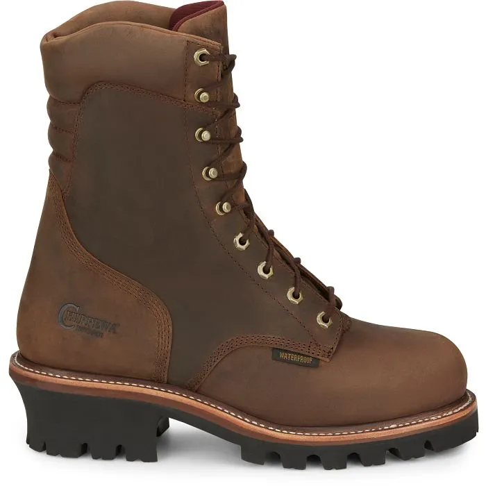 Chippewa Men's 9 Steel Toe WP Ins Logger Work Boot - Brown - 59405