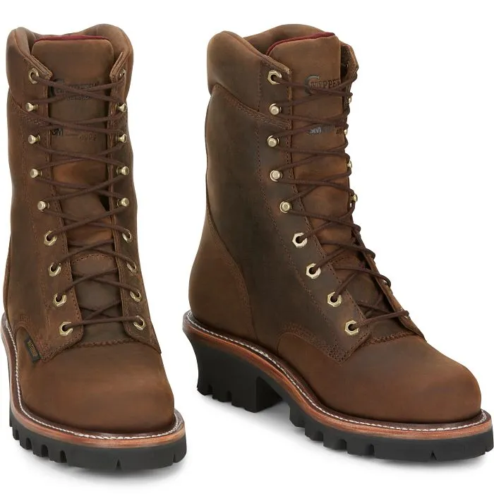 Chippewa Men's Super Dna 9 Plain Toe WP Lace Up Work Boot -Brown- 59408