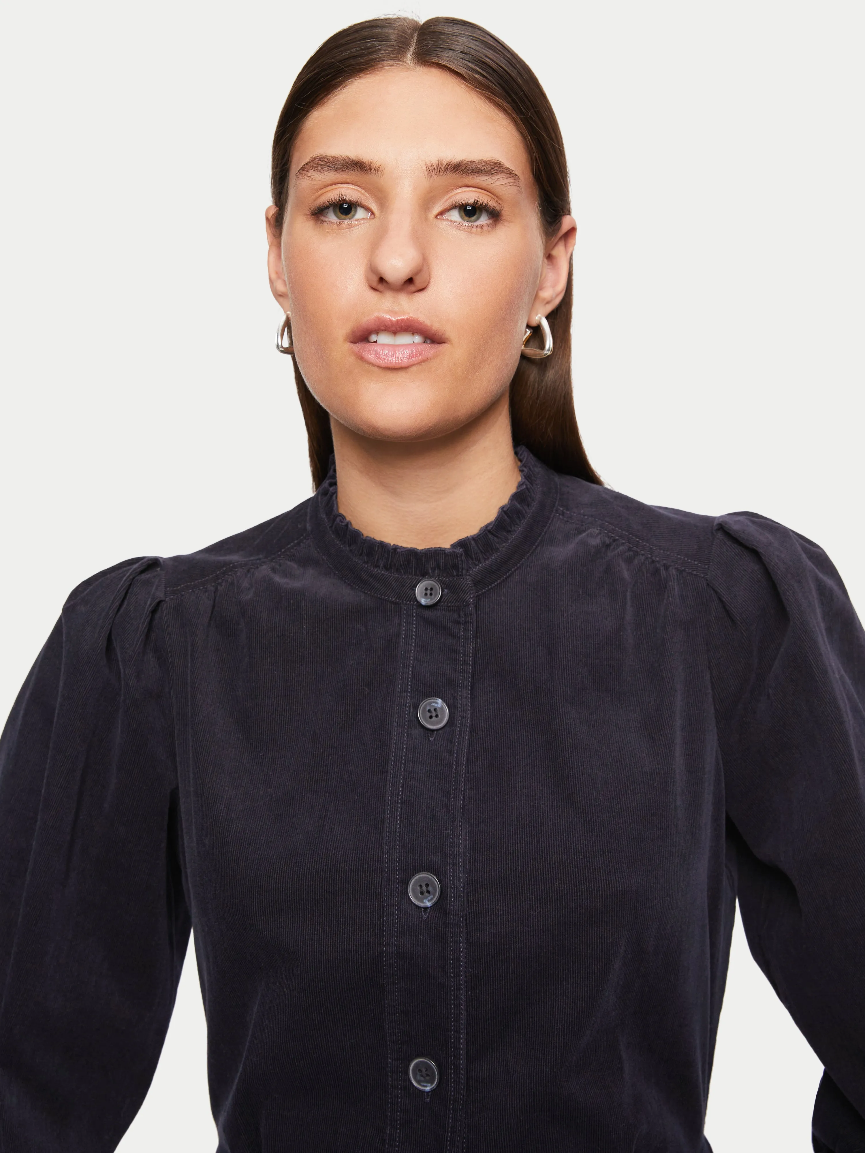 Cord Shirt Dress | Navy