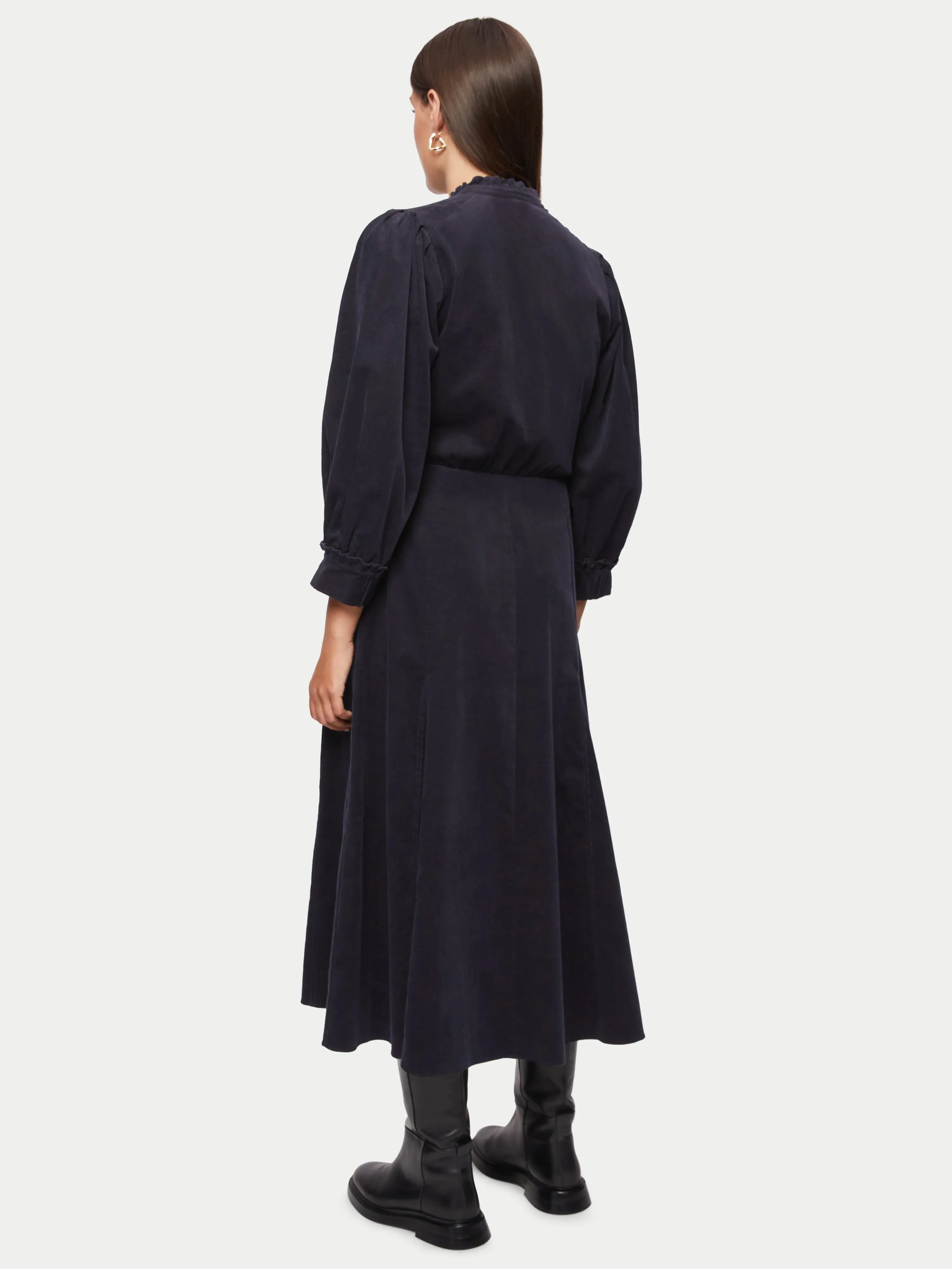 Cord Shirt Dress | Navy