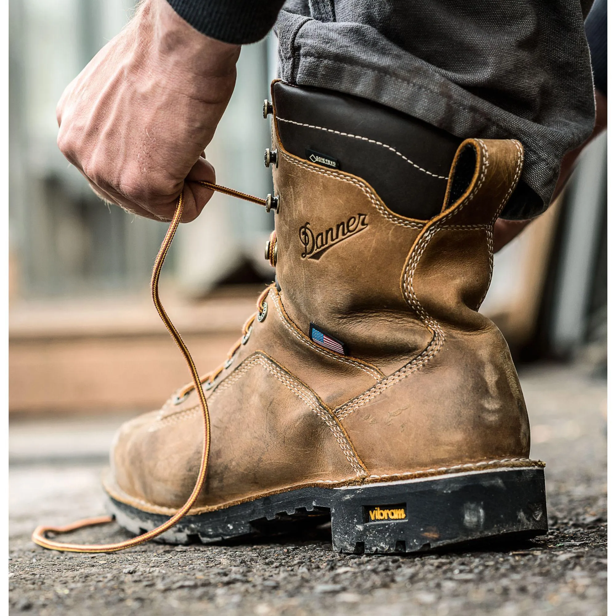 Danner Men's Quarry USA Made 8" Insulated WP Work Boot - Brown - 17319