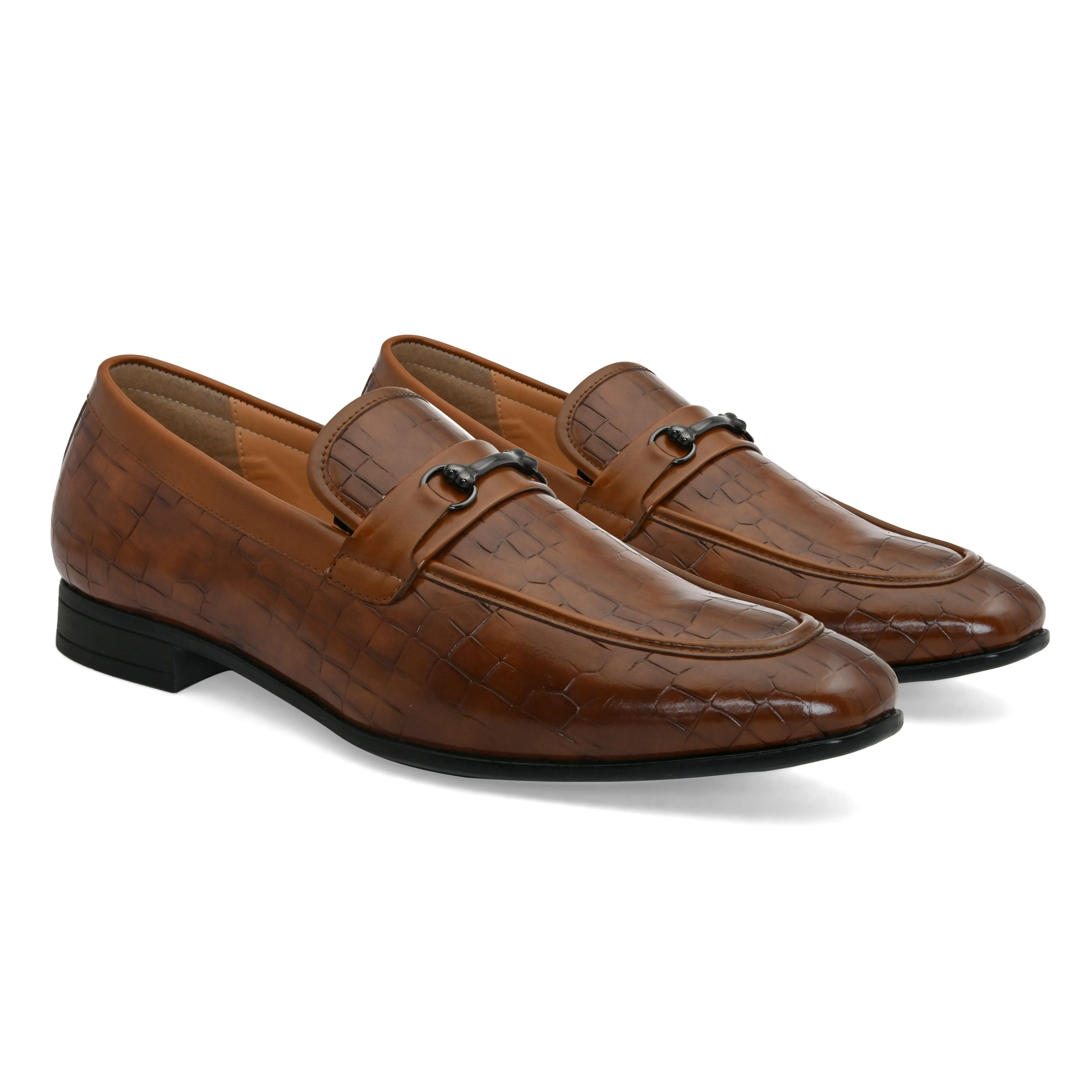 Dawn Tan Buckle Loafers