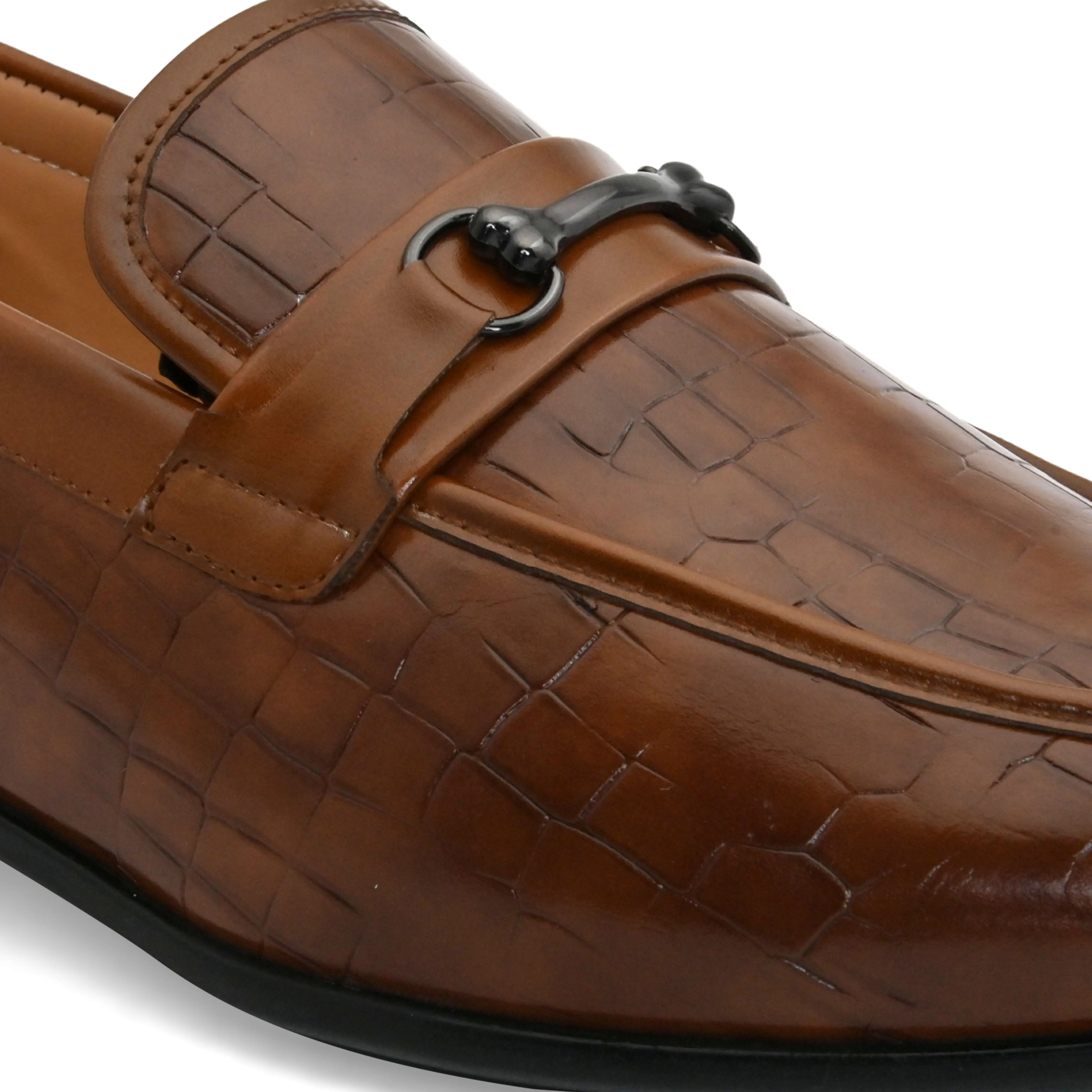 Dawn Tan Buckle Loafers