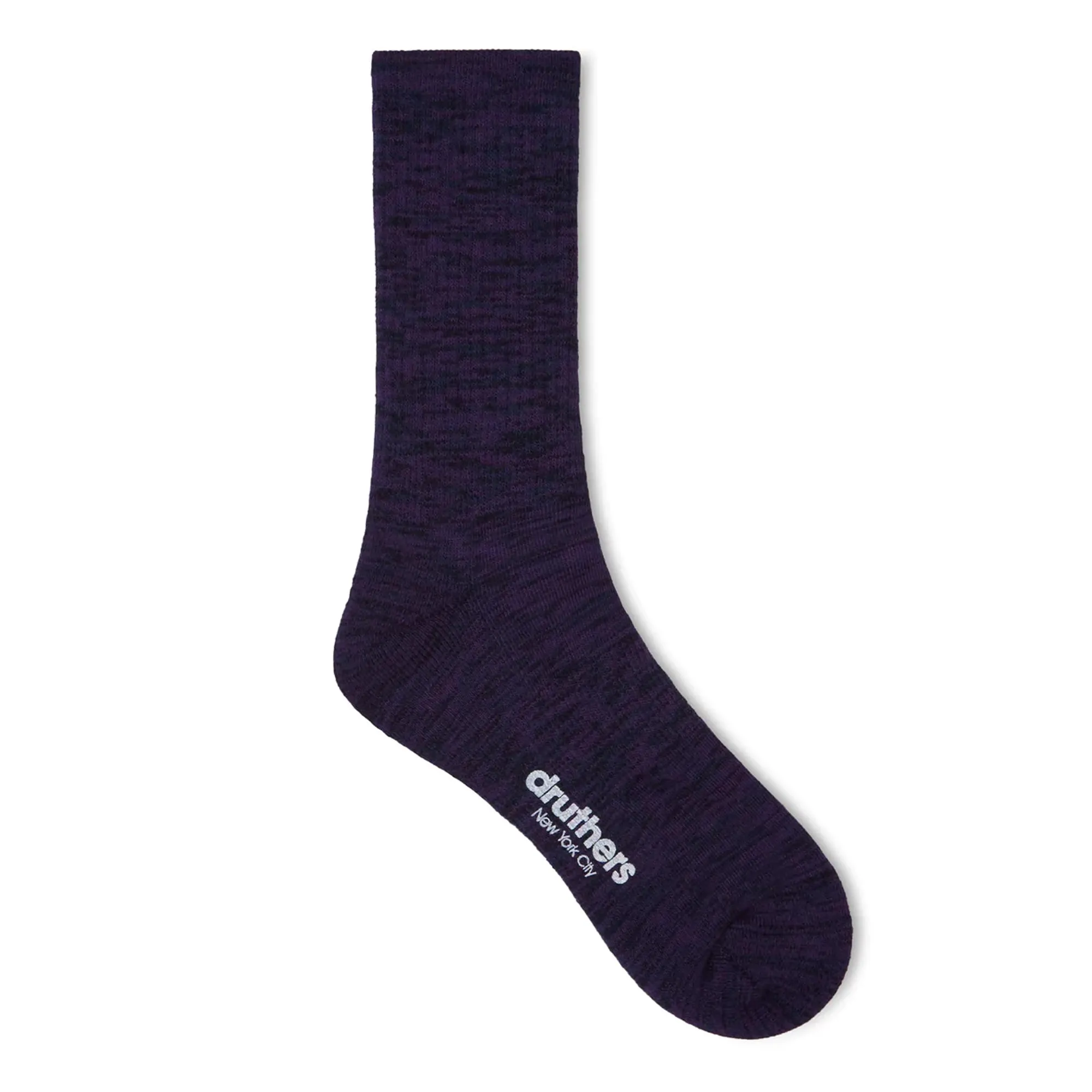 Druthers Organic Cotton Everyday Crew Socks - Navy Melange