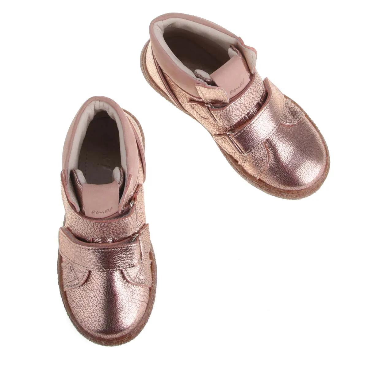 (ES2730A-4 / E2730A-3) Emel rose gold velcro trainers