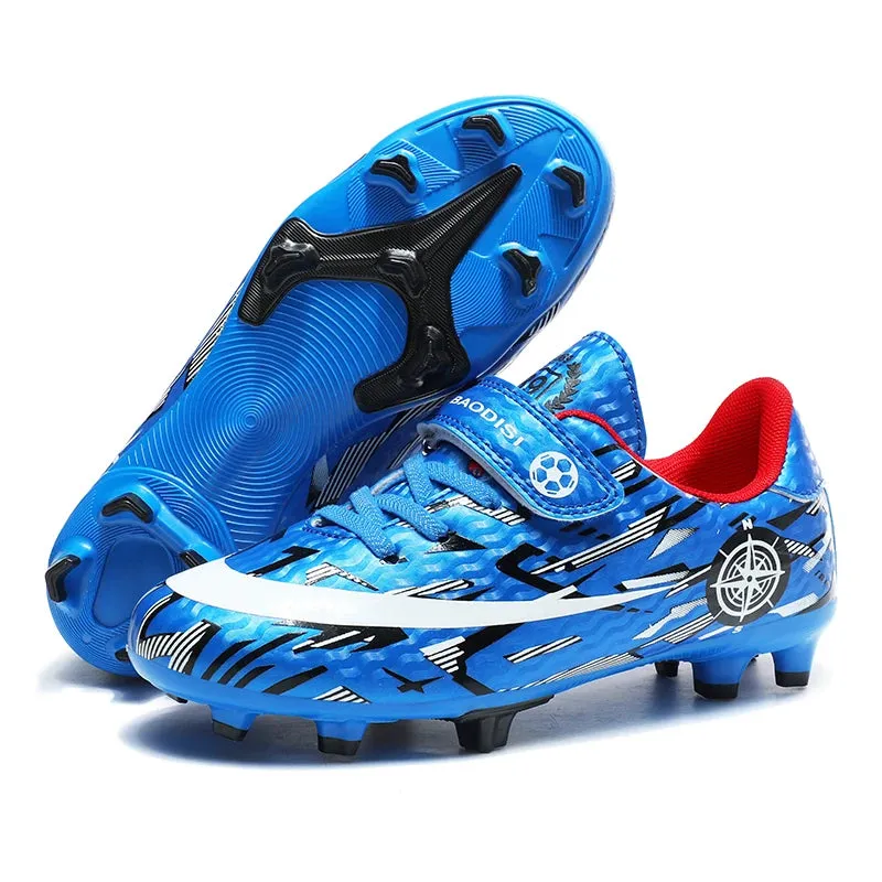 Football Boots 2024 Outdoor Trainers Soccer Shoes For Kids Boys Hook and loop Sports Sneakers Futsal Shoes Children