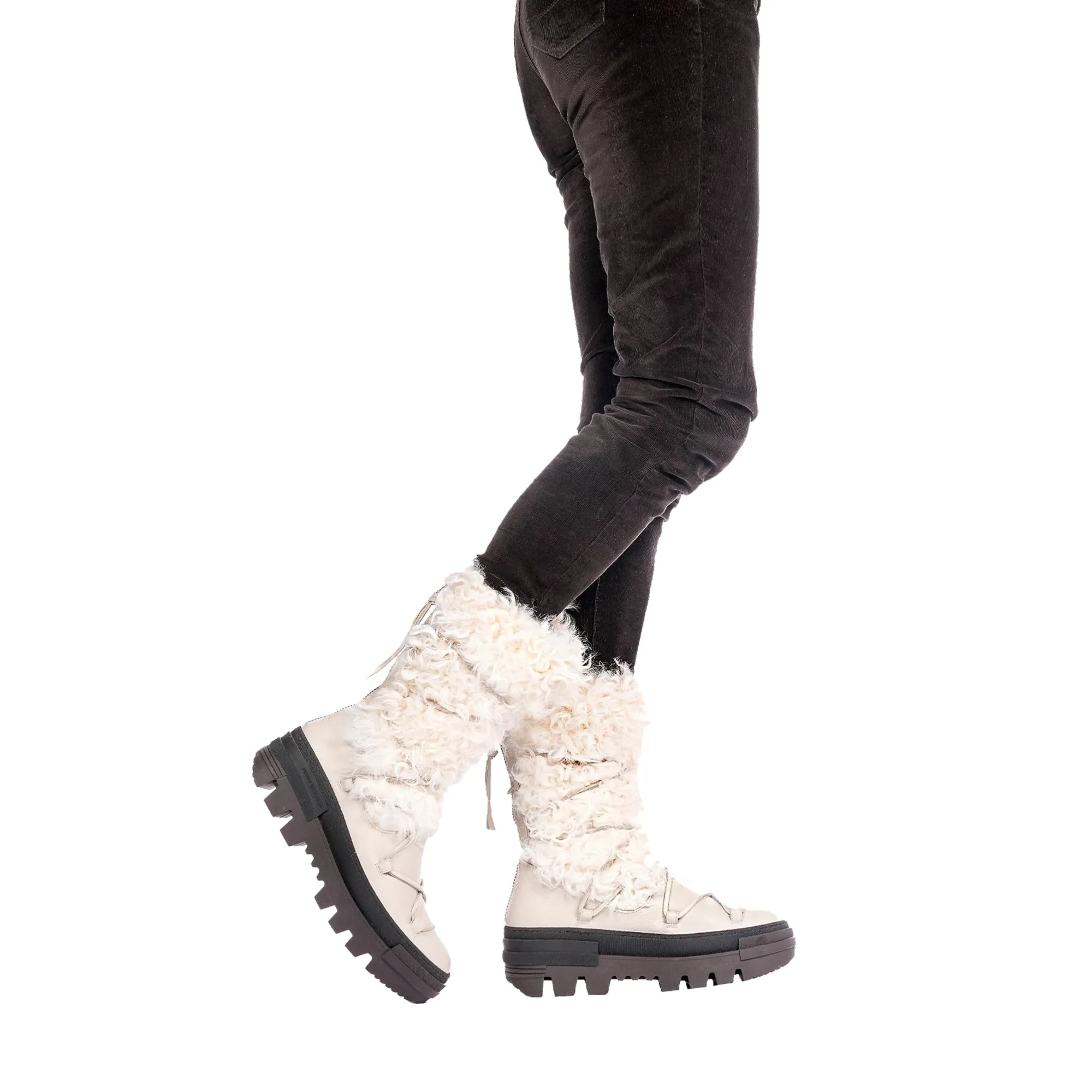 Fur Boot Muflone Chalk White