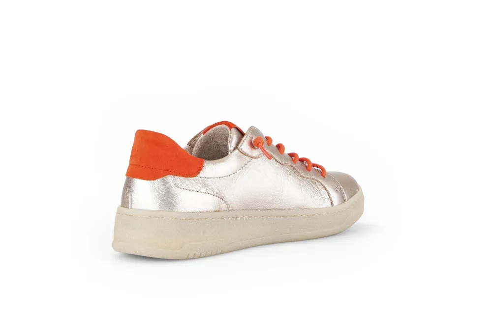 GABOR Gold & Orange Leather Trainer 34262