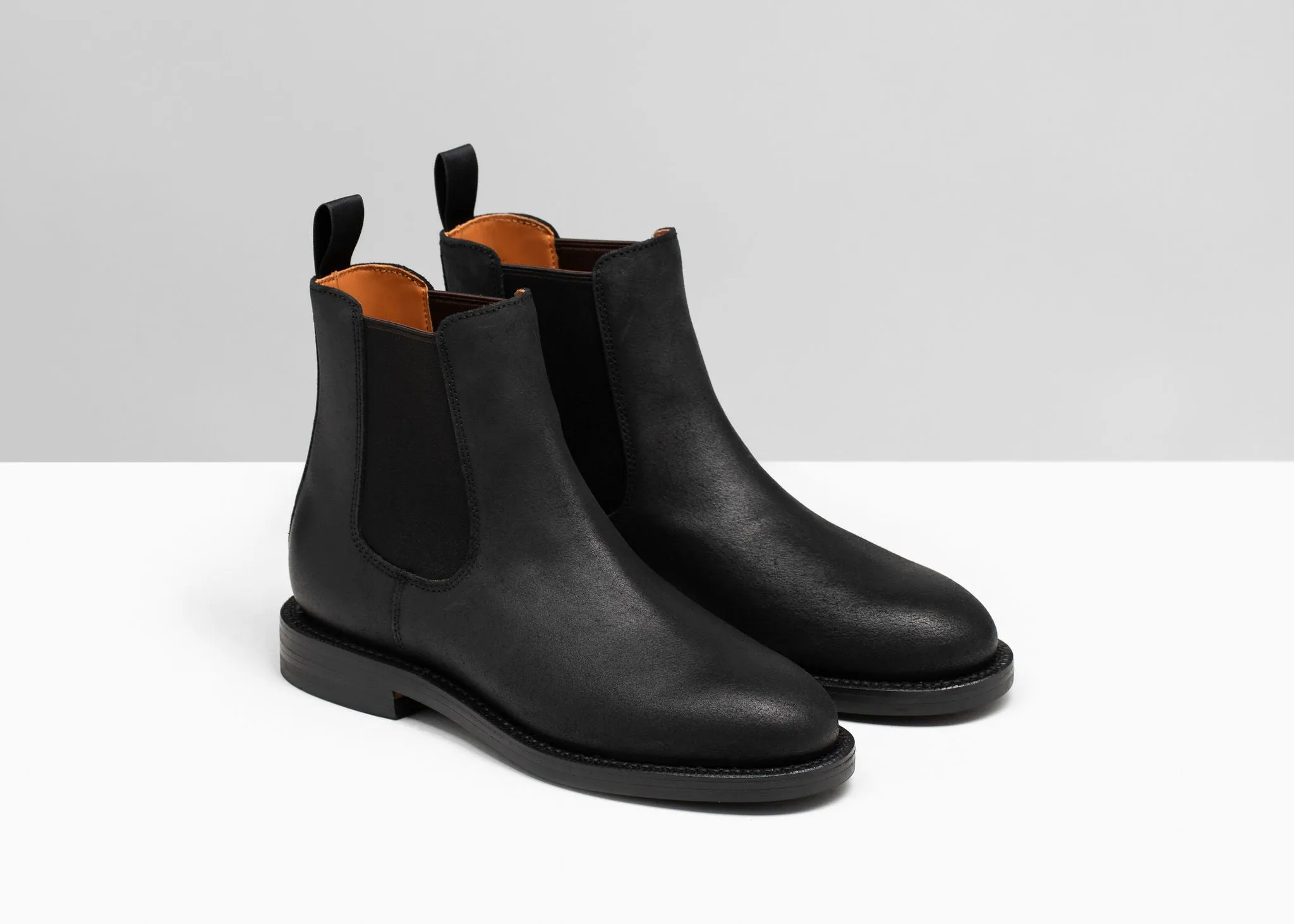 Josephine Chelsea Boot Black Waxed Commander