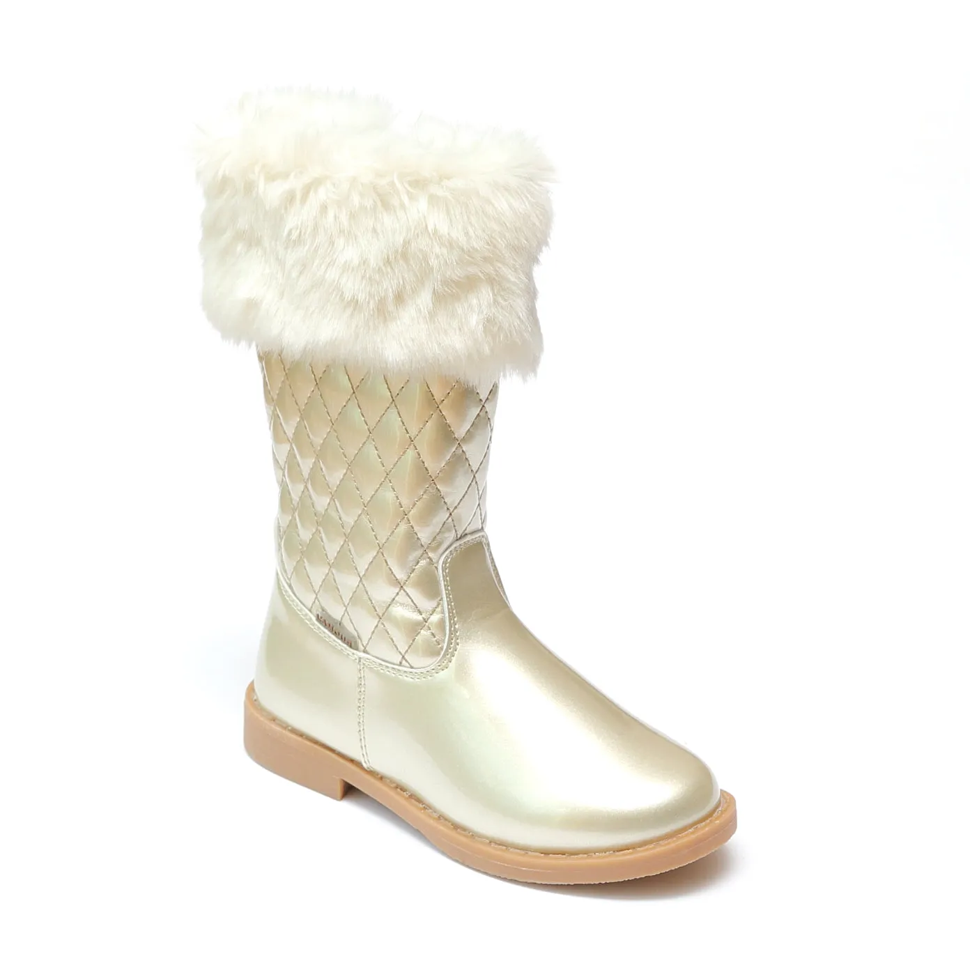 L'Amour Girls Faux Fur Cuff Boots