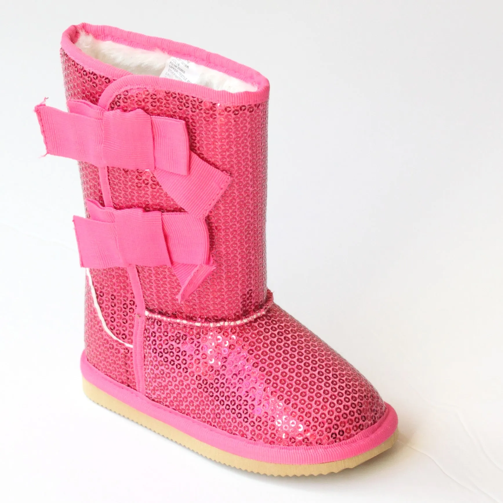 L'Amour Girls G710 Sequin Grosgrain Bow Boots