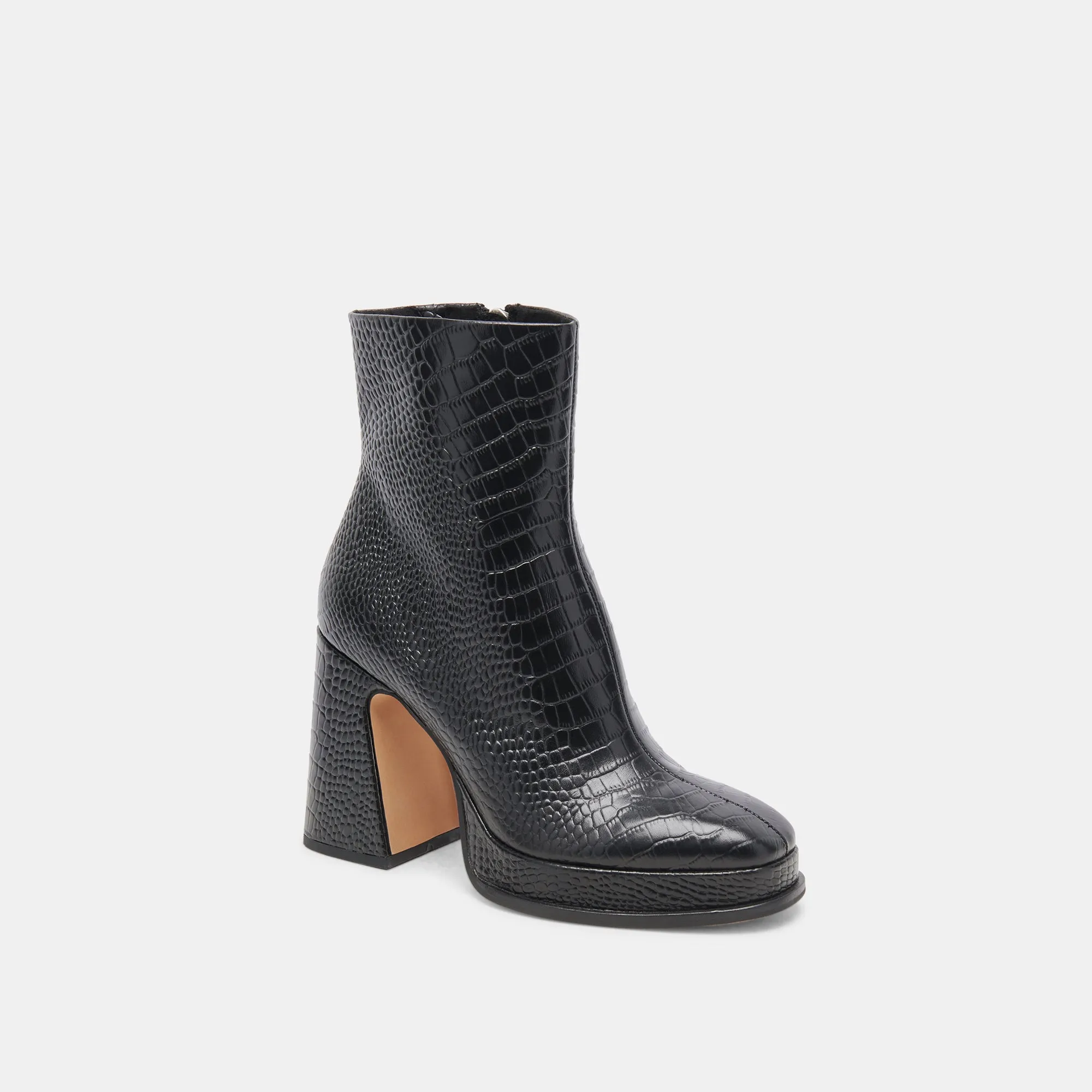 LOCHLY BOOTS NOIR EMBOSSED LEATHER