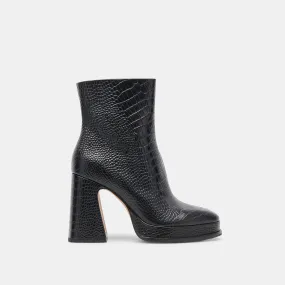 LOCHLY BOOTS NOIR EMBOSSED LEATHER