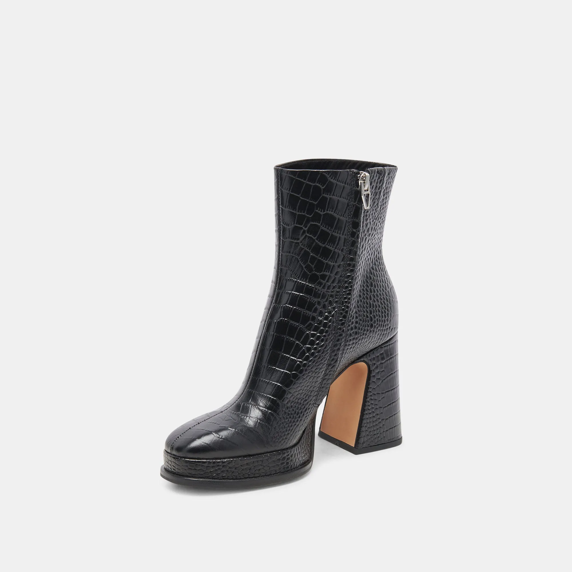 LOCHLY BOOTS NOIR EMBOSSED LEATHER