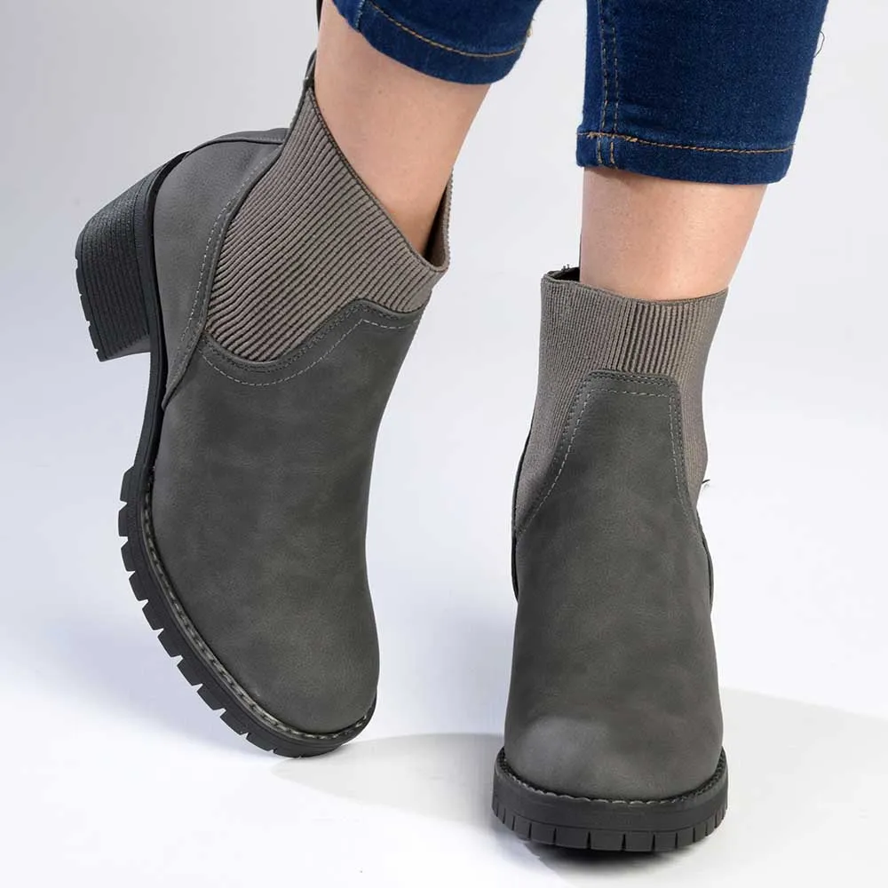 Madison Ella Chunky Ankle Boot - Grey