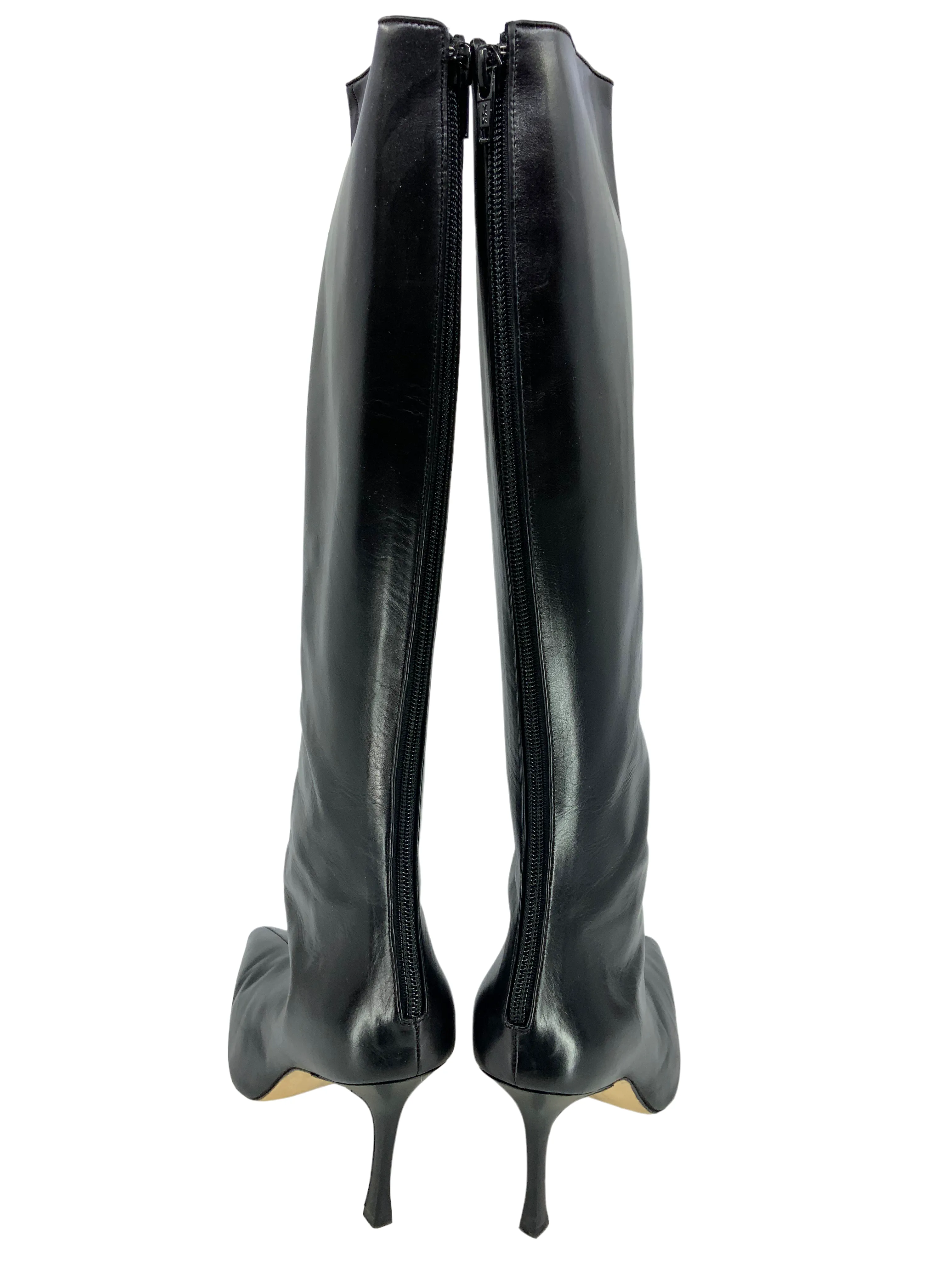 Manolo Blahnik Leather Knee-High Boots Size 11