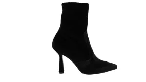 Marian Black Velvet Heeled Ankle Boot