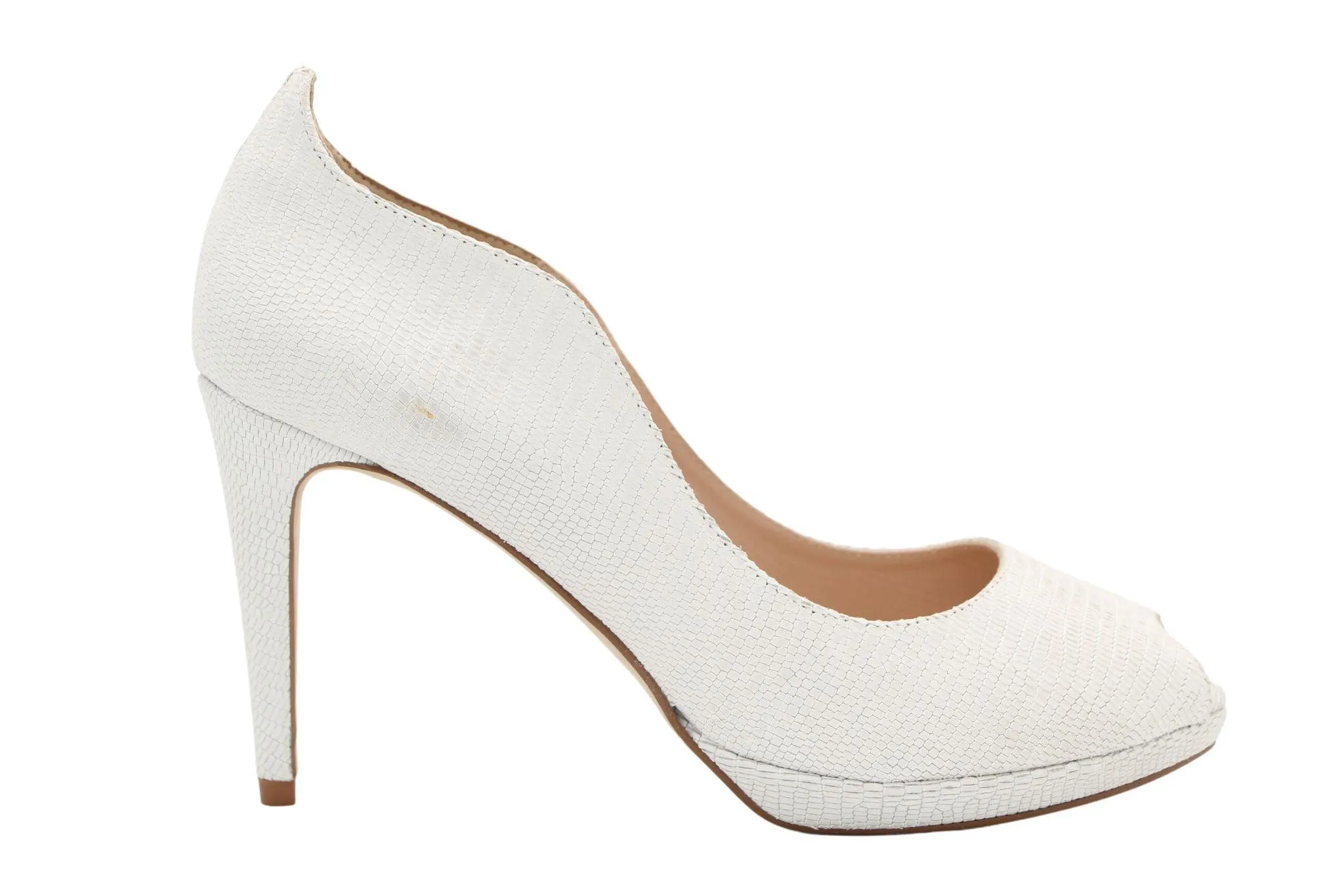 MARIAN Off white leather peep toe  high heel shoe