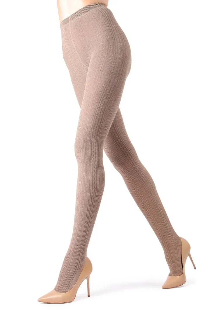 MeMoi tights, sweater-knit side-cable (4 colors)