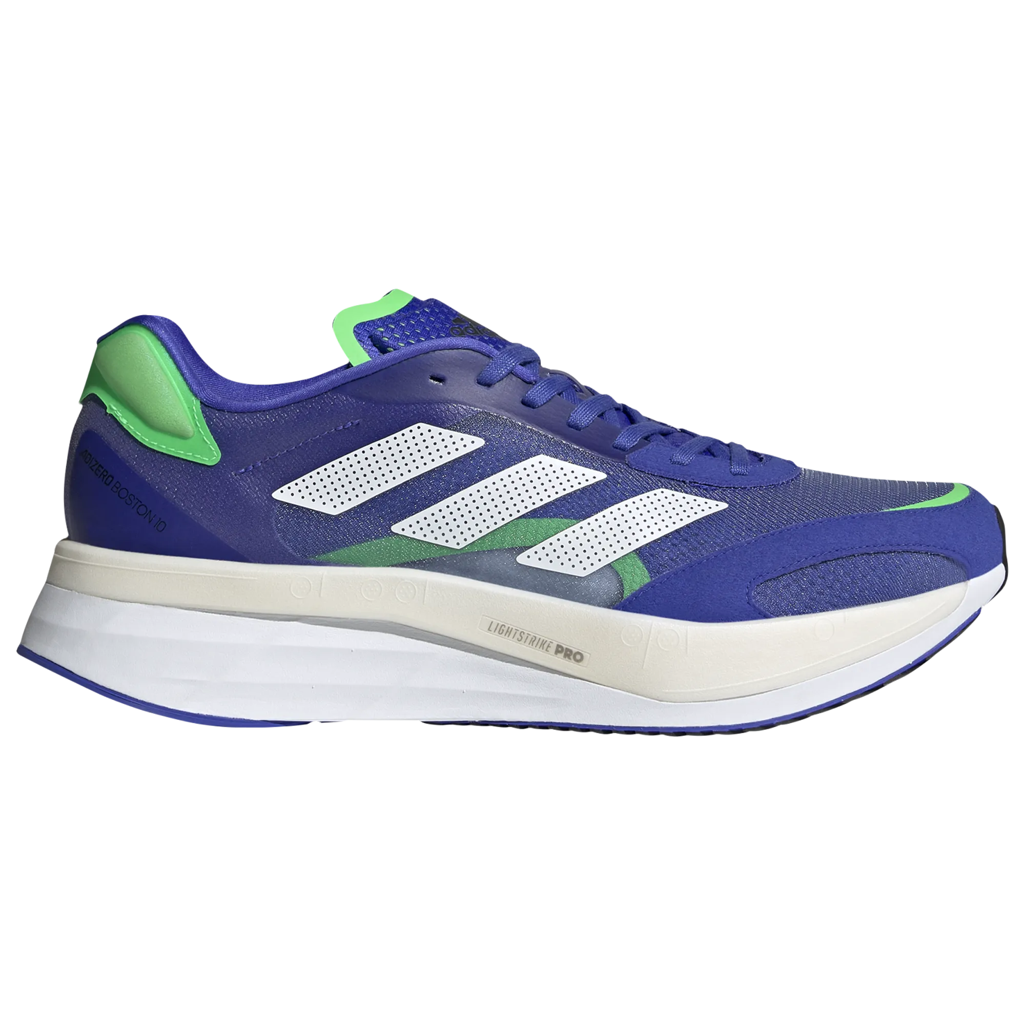 Men's Adidas Adizero Boston 10, Blue/White, 9 D Medium