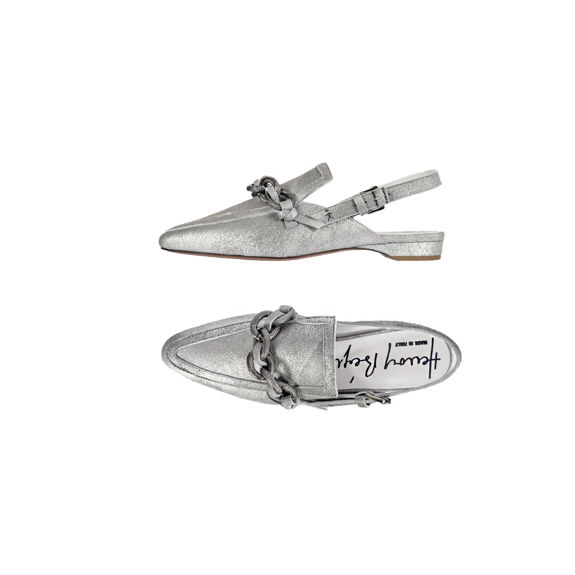 Pointed Slipper Graffiato Silver