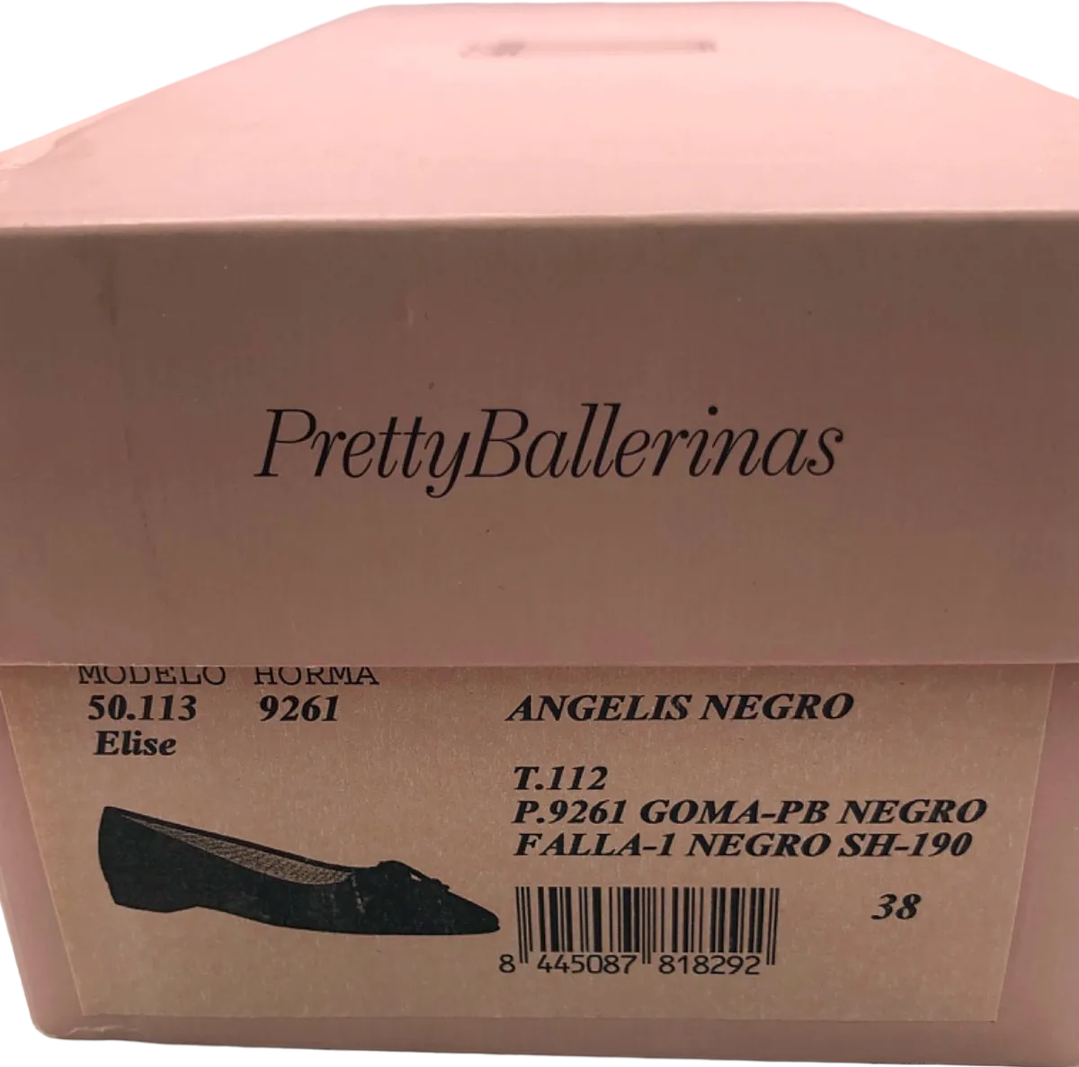 Pretty Ballerinas Black Patent Leather Eliza Flats UK 5.5