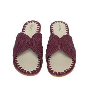 Raffia Slippers Sun and Moon in Orchid