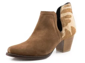 Roper Womens Rowdy Tan & Cowprint Boots