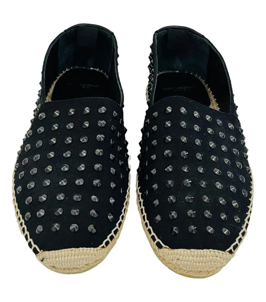 Saint Laurent Studded Canvas Espadrilles. Size 41.5